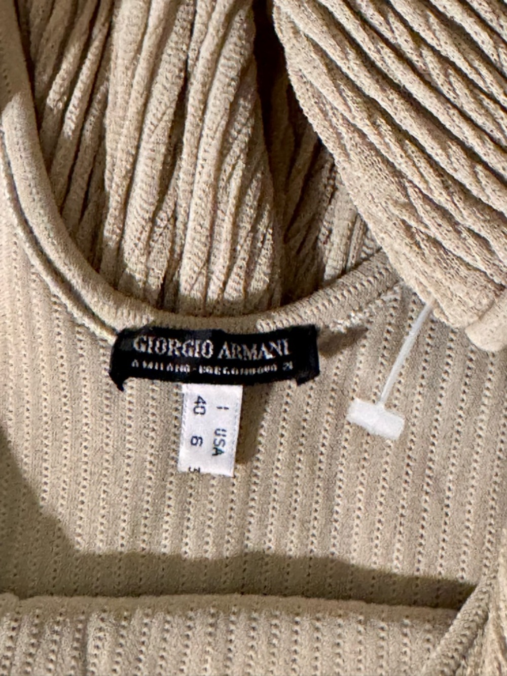 Giorgio Armani Beige Ribbed Sleeveless Maxi Dress - Picture 8 of 8